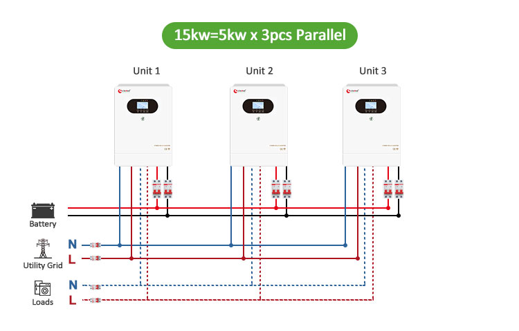 single phase parallel solar energy inverter wiring diagram